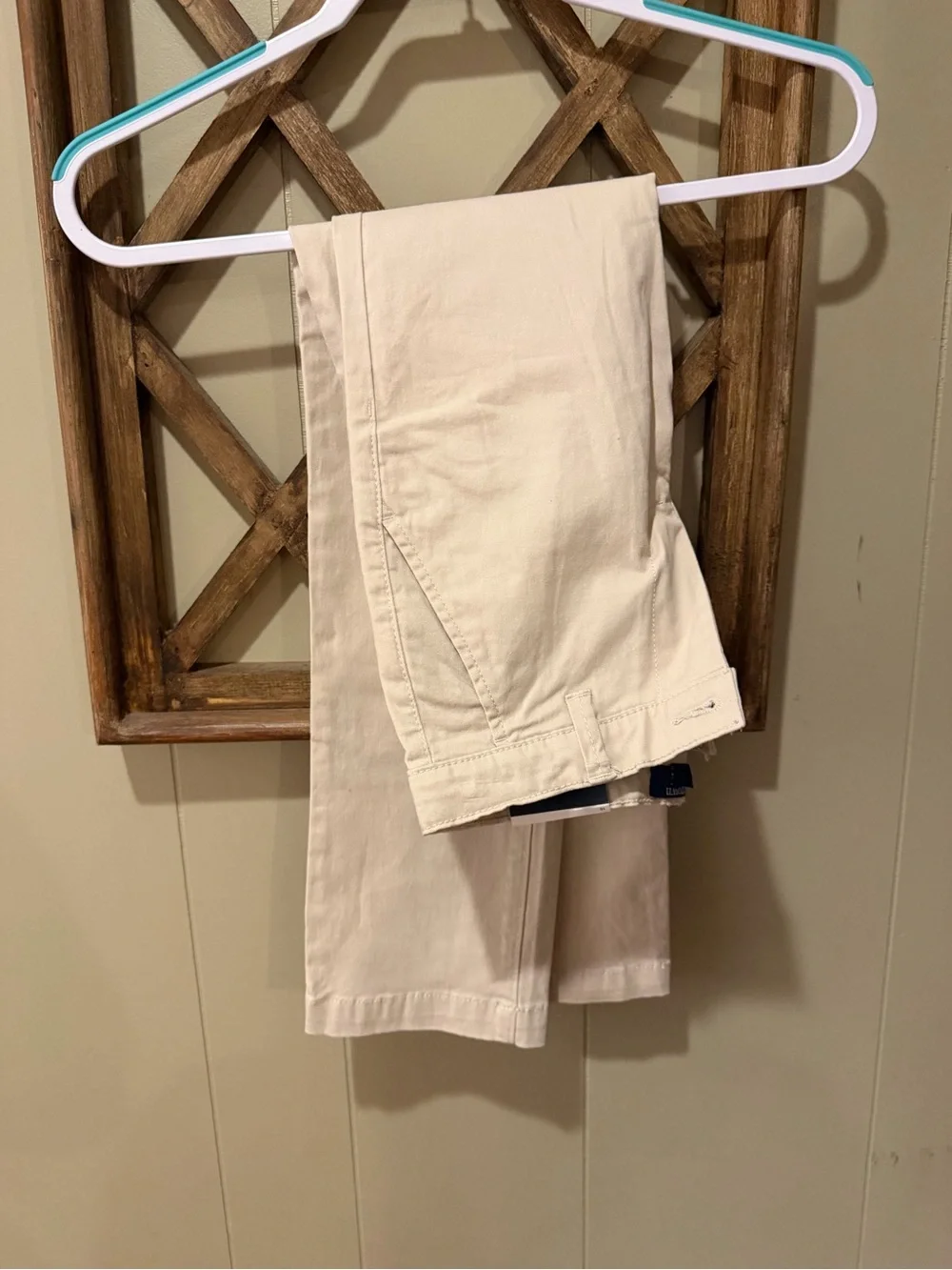 crown & ivy Beige Casual Pants with Navy Trim